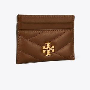 Tory Burch Kira chevron card case color Fudge NEW